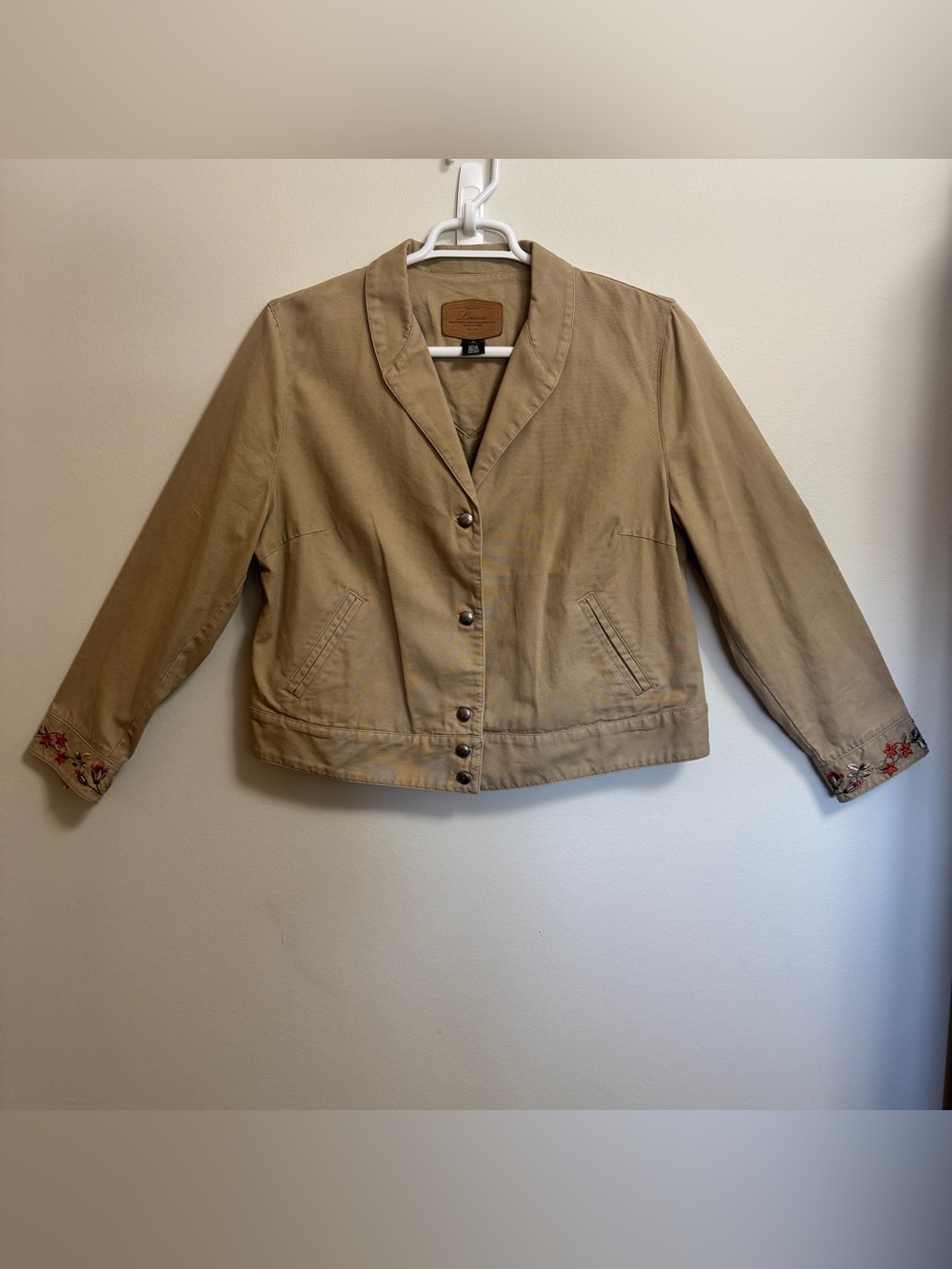 Vintage Lauren Ralph Lauren Embroidered Floral Jacket Women's Plus SZ 1X Western